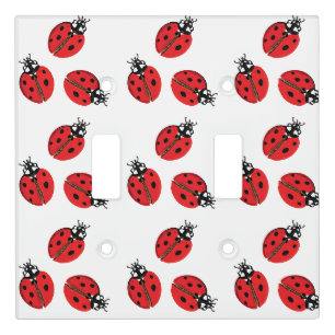 Red Lady Bug Illustration Light Switch Cover