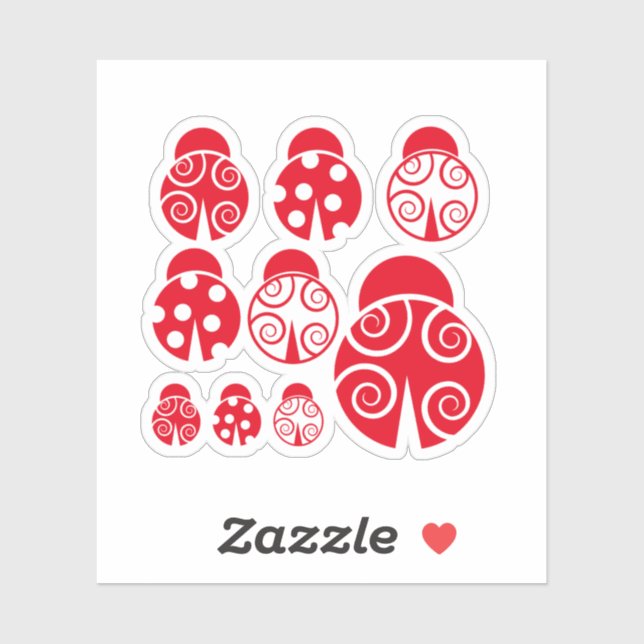 Red lady bugCustom-Cut Vinyl Sticker (Sheet)