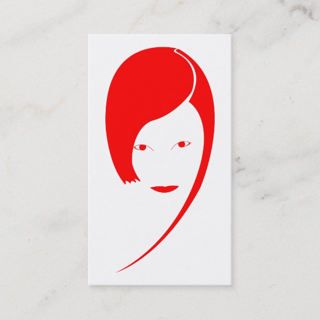 red lady business card (Front)