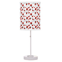 Red Ladybug Baby Girl Floral Nursery Table Lamp