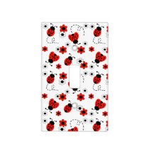 red ladybug baby girl nursery kids room light switch cover