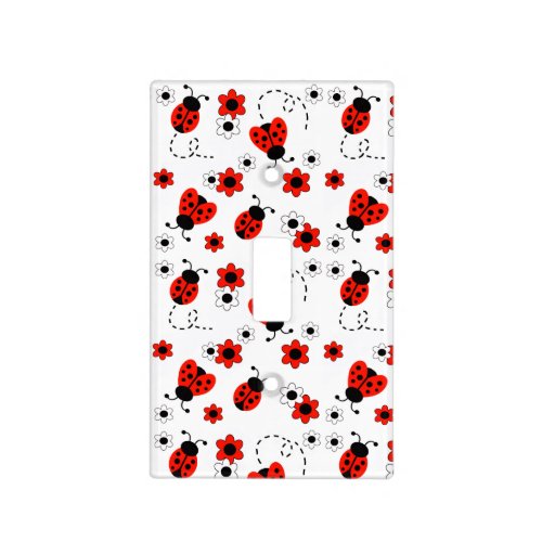 red ladybug baby girl nursery kids room light switch cover