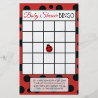 Red Ladybug  Baby Shower Games Flyer