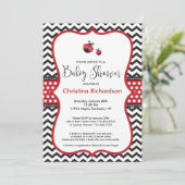 Red Ladybug Baby Shower Invitation (Standing Front)