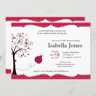 Red Ladybug Baby Shower Invitation - Customizable