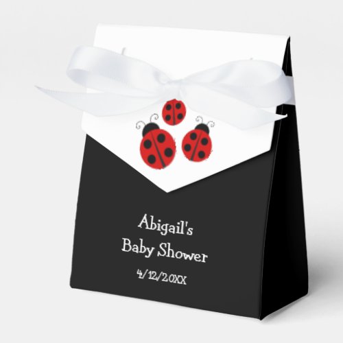 Red Ladybug Baby Shower Personalized Favor Box