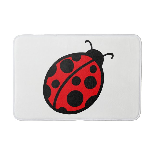  Red Ladybug Bathroom Bath Mat Rug (Front)