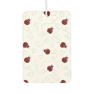 Red Ladybug Beetle Insect Lover Black Hearts Air Freshener
