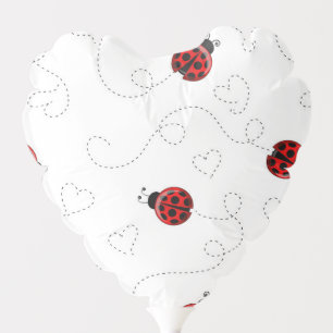 Red Ladybug Beetle Insect Lover Black Hearts Balloon