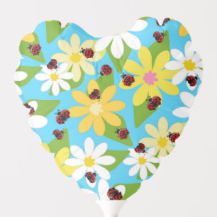 Red Ladybug Beetle Insect Lover Black Hearts Balloon