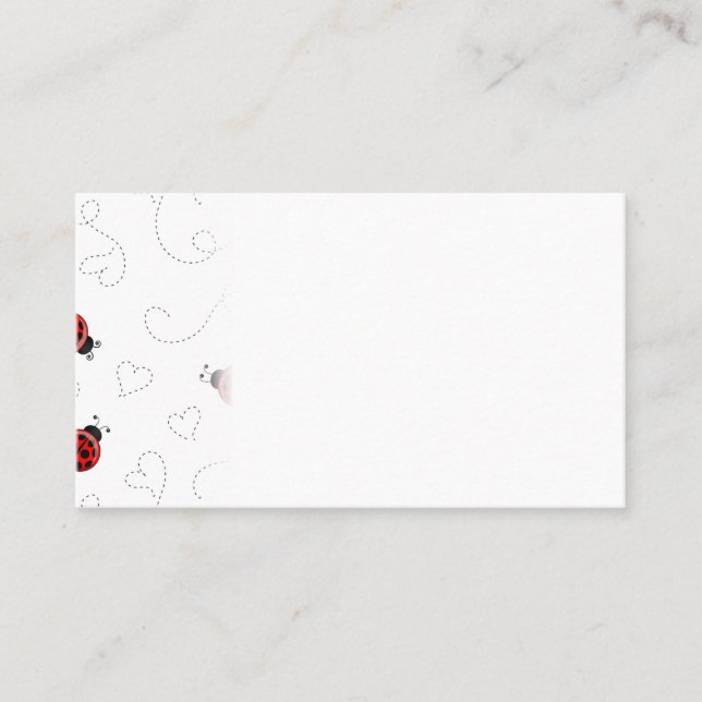 Red Ladybug Beetle Insect Lover Black Hearts Business Card (Front)