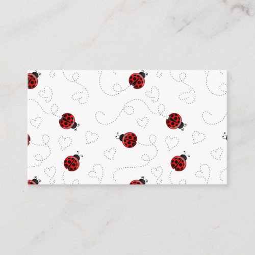 Red Ladybug Beetle Insect Lover Black Hearts Business Card