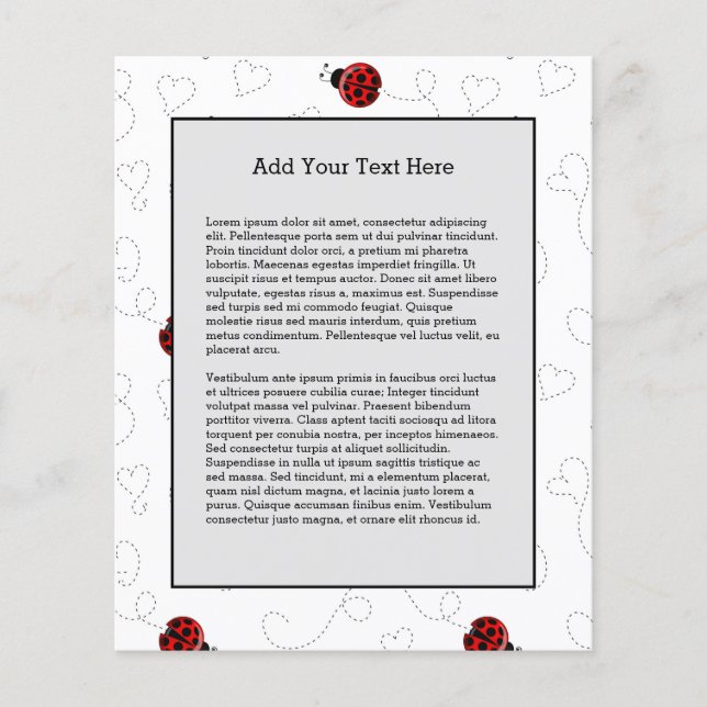 Red Ladybug Beetle Insect Lover Black Hearts Flyer (Front)