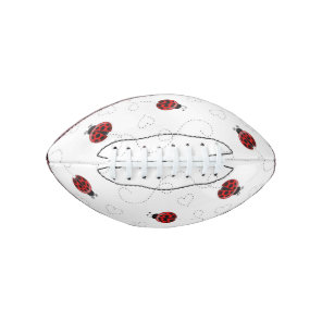 Red Ladybug Beetle Insect Lover Black Hearts Football