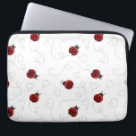 Red Ladybug Beetle Insect Lover Black Hearts Laptop Sleeve<br><div class="desc">The subtle combination of colors and elements provides a minimalist aesthetic ideal for those who find beauty in simplicity. If you believe in the good luck of ladybugs, this design is for you. Are you an insect lover? This cute, simple and delicate design with red ladybugs and black spots is...</div>