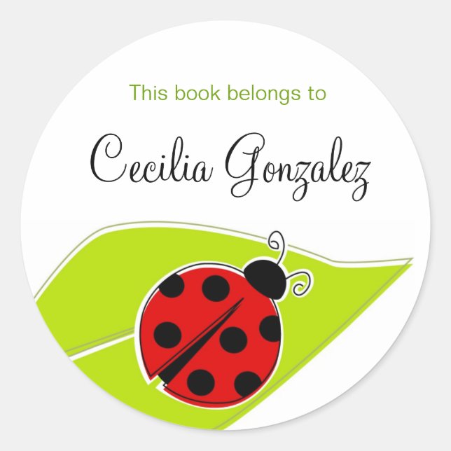 Red Ladybug Bookplates (Front)