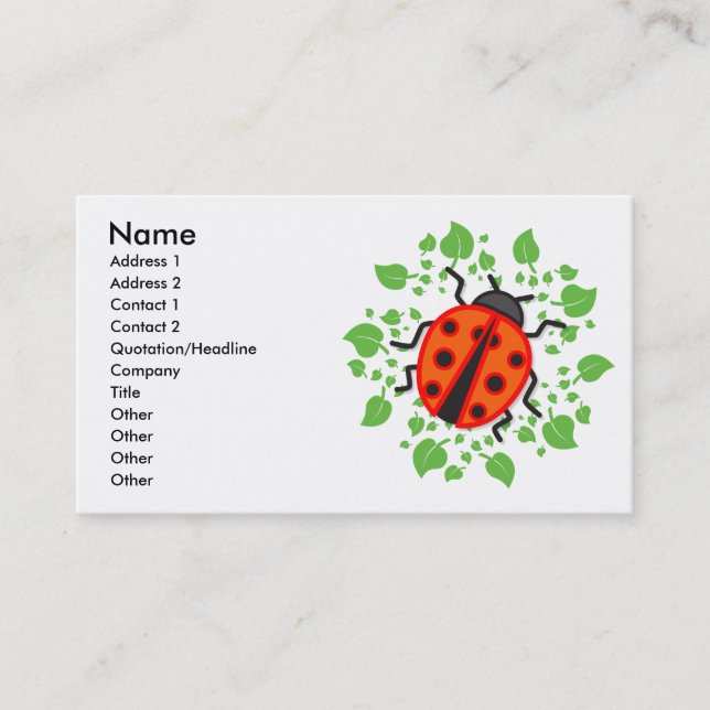 Red ladybug business card (Front)