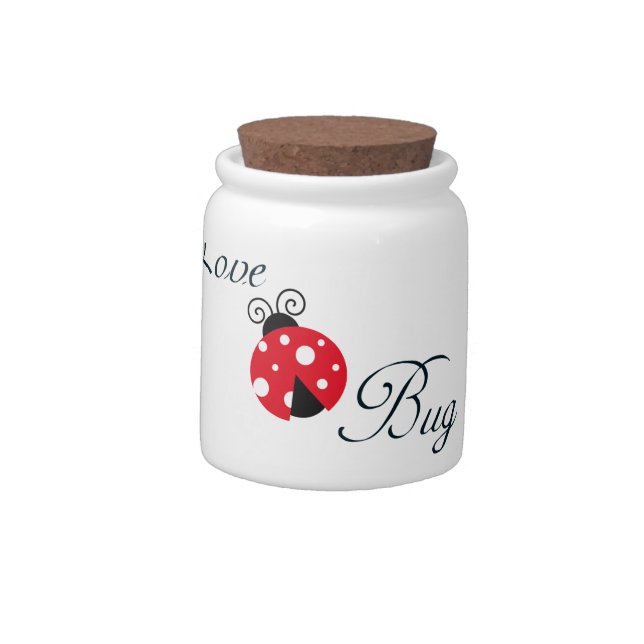 Red  Ladybug Candy Jar (Left)