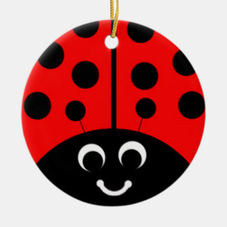 red ladybug ceramic ornament