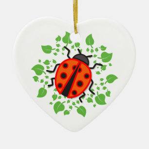 Red ladybug ceramic ornament