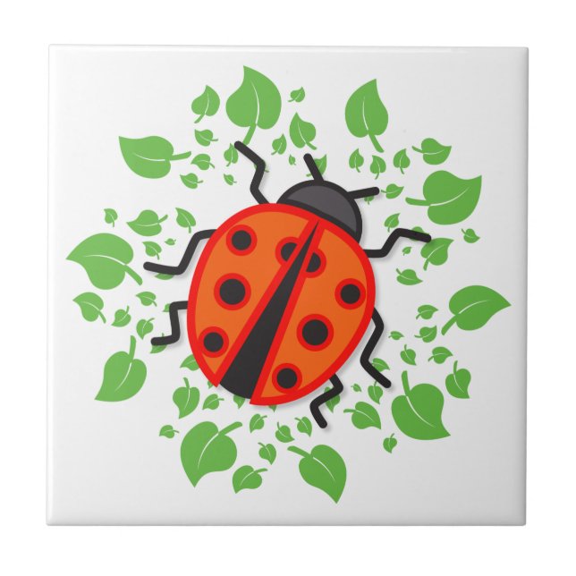 Red ladybug ceramic tile (Front)