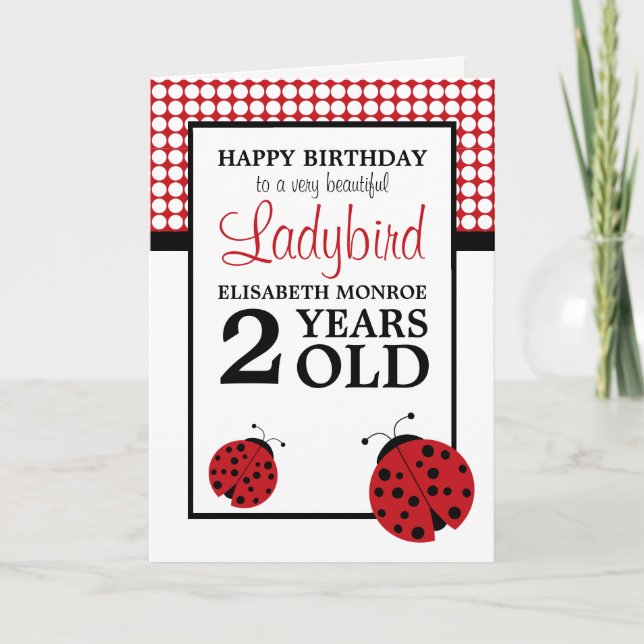 Red Ladybug Children's Birthday Card (Front)