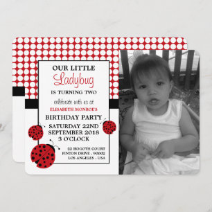 Red Ladybug Children's Birthday Party Invitation