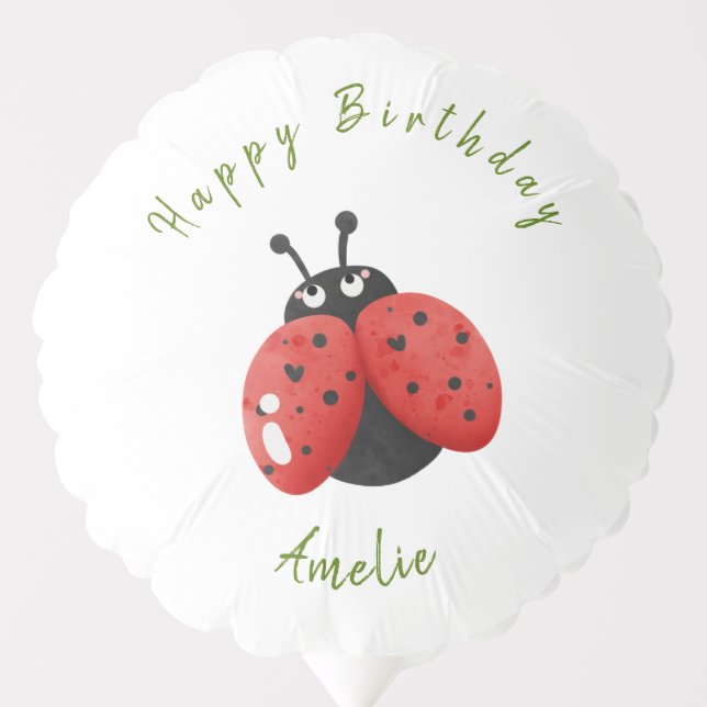 Red Ladybug elegant birthday Balloon (Front)