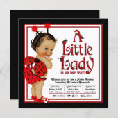 Red Ladybug Ethnic Girl Ladybug Baby Shower Invitation (Front/Back)