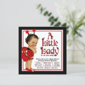 Red Ladybug Ethnic Girl Ladybug Baby Shower Invitation (Standing Front)