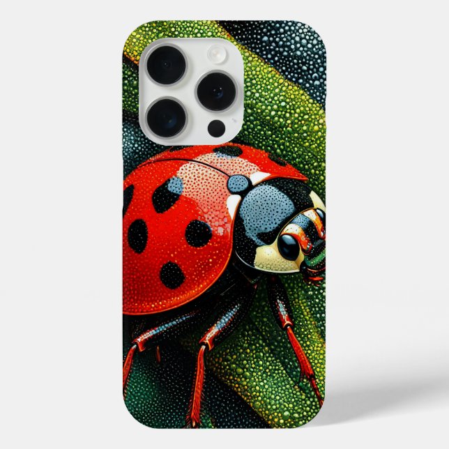 Red ladybug floral nature aesthetic spring garden Case-Mate iPhone case (Back)
