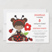 Red Ladybug Girls Birthday Party Invitation (Front)