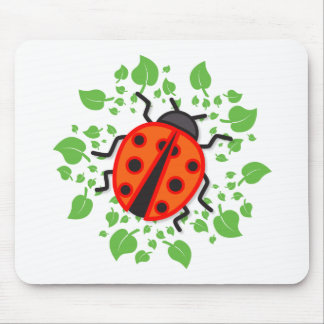 Red ladybug mouse pad