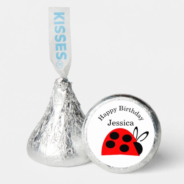 Red Ladybug Name Birthday  Hershey®'s Kisses® (Front)