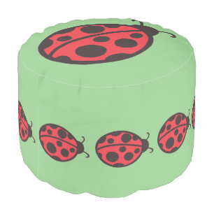 Red Ladybug Ottoman Pouf