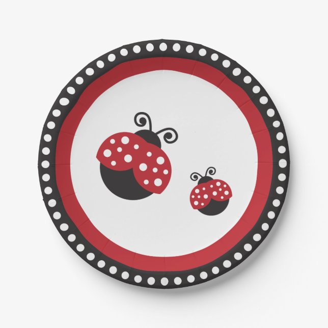 Red Ladybug Paper Plates (Front)