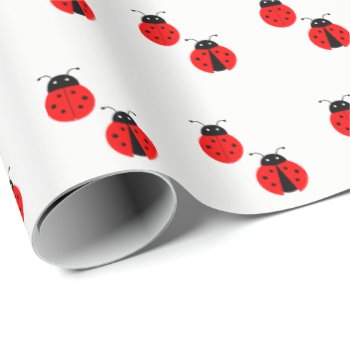 Red Ladybug Pattern Fun Animals  Wrapping Paper by alleyshirts at Zazzle