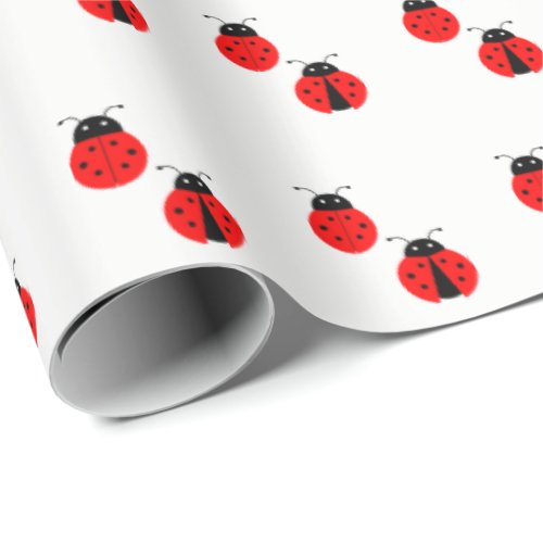 Red Ladybug Pattern Fun Animals  Wrapping Paper