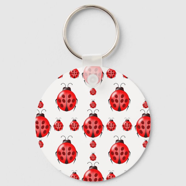 Red Ladybug Pattern Keychain (Front)