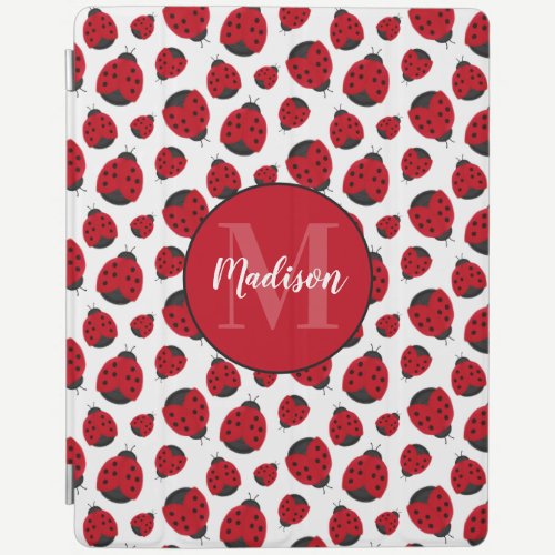 Red Ladybug Pattern Personalized iPad Smart Cover
