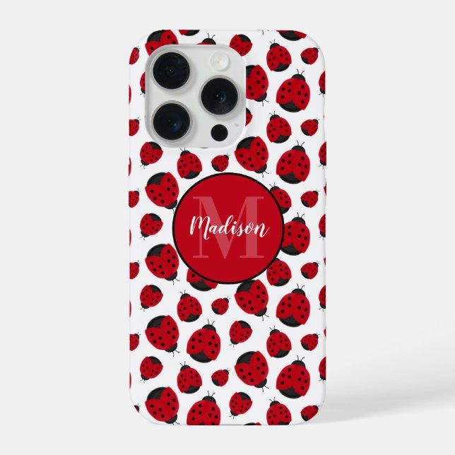 Red Ladybug Pattern Personalized Iphone Case (Back)
