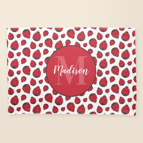 Red Ladybug Pattern Personalized Pillow Case