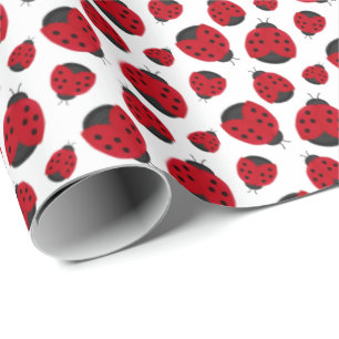 Red Ladybug Pattern Wrapping Paper