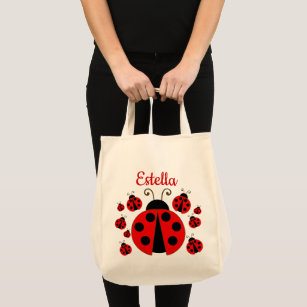 Red Ladybug Personalised Tote Bag