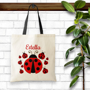 Red Ladybug Personalized Tote Bag