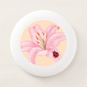 Red Ladybug pink Lily Flower custom name kid girl Wham-O Frisbee