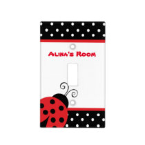 Red Ladybug Polka Dot Decor Light Switch Cover