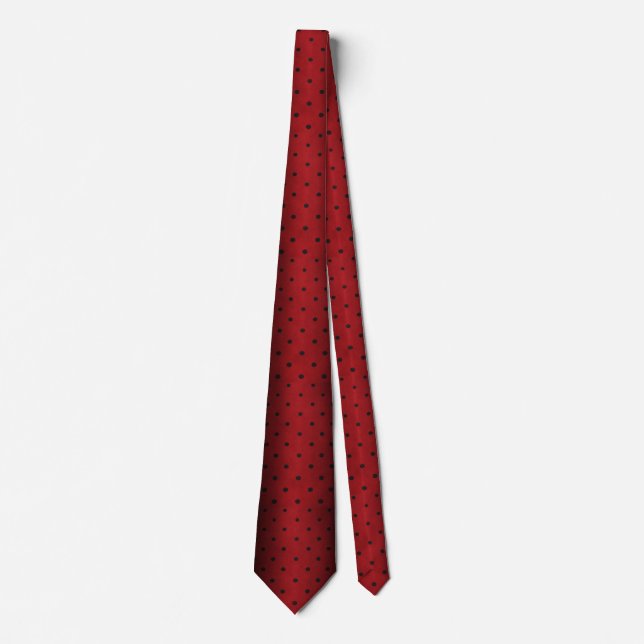 Red Ladybug Polka Dot  Neck Tie (Front)