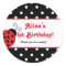 Red Ladybug polka dot party favor stickers