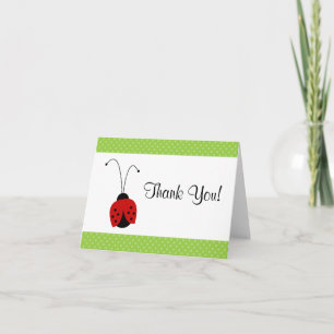 Red Ladybug Polka Dot Thank You Note